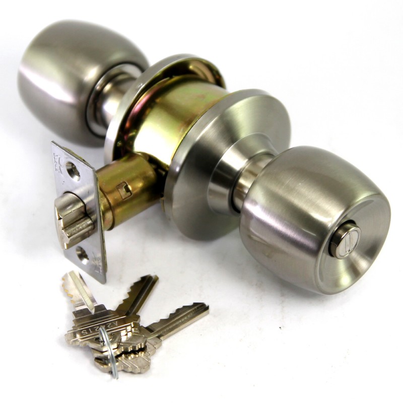 Dorma Entrance Cylindrical Knob Lockset DA3 Demen Finishes US32D Standard Stainless Steel